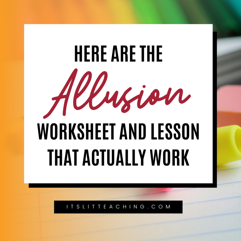 Here Are The Allusions Worksheet and Lesson That Actually Work
